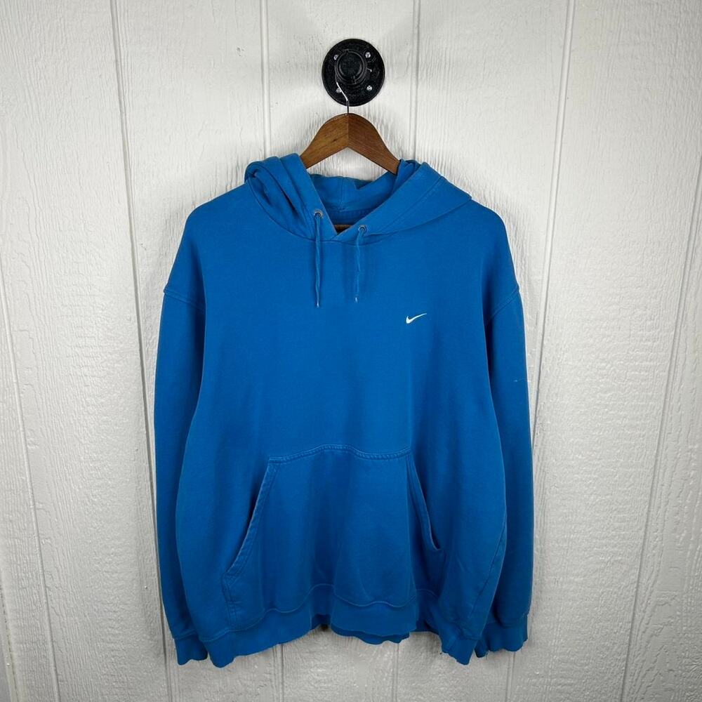 Y2K Nike Light Blue Oversized Streetwear Hoodie Size X-Large
